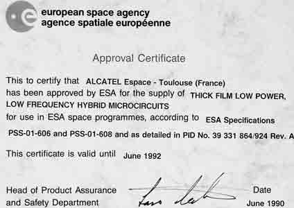Certificat ESA